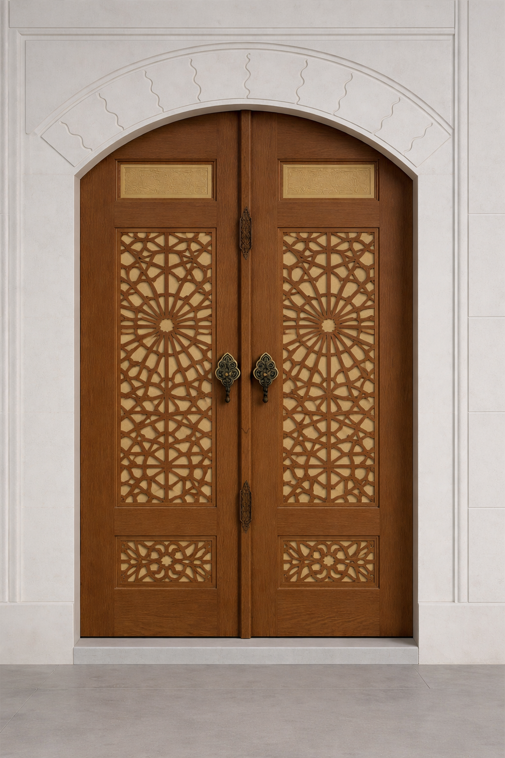 Modern Oak Mosque Door