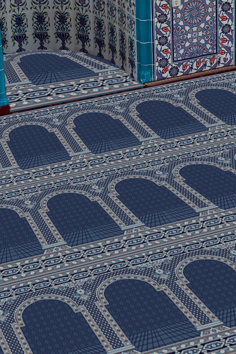 Blue Mehrab Mosque Carpet