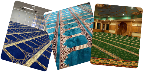 custom bordered carpets Dubai for mosque prayer halls