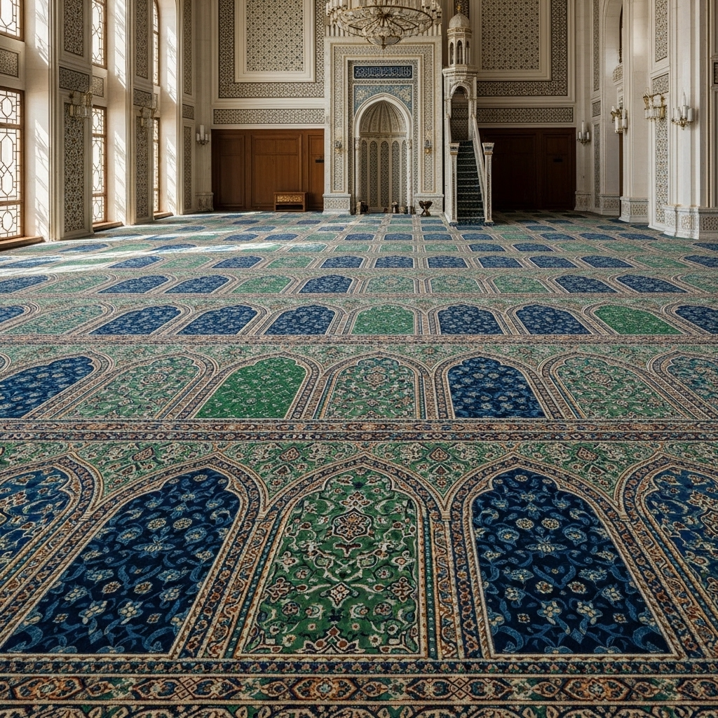 Elegant Mihrab Style Printed Mosque Carpet