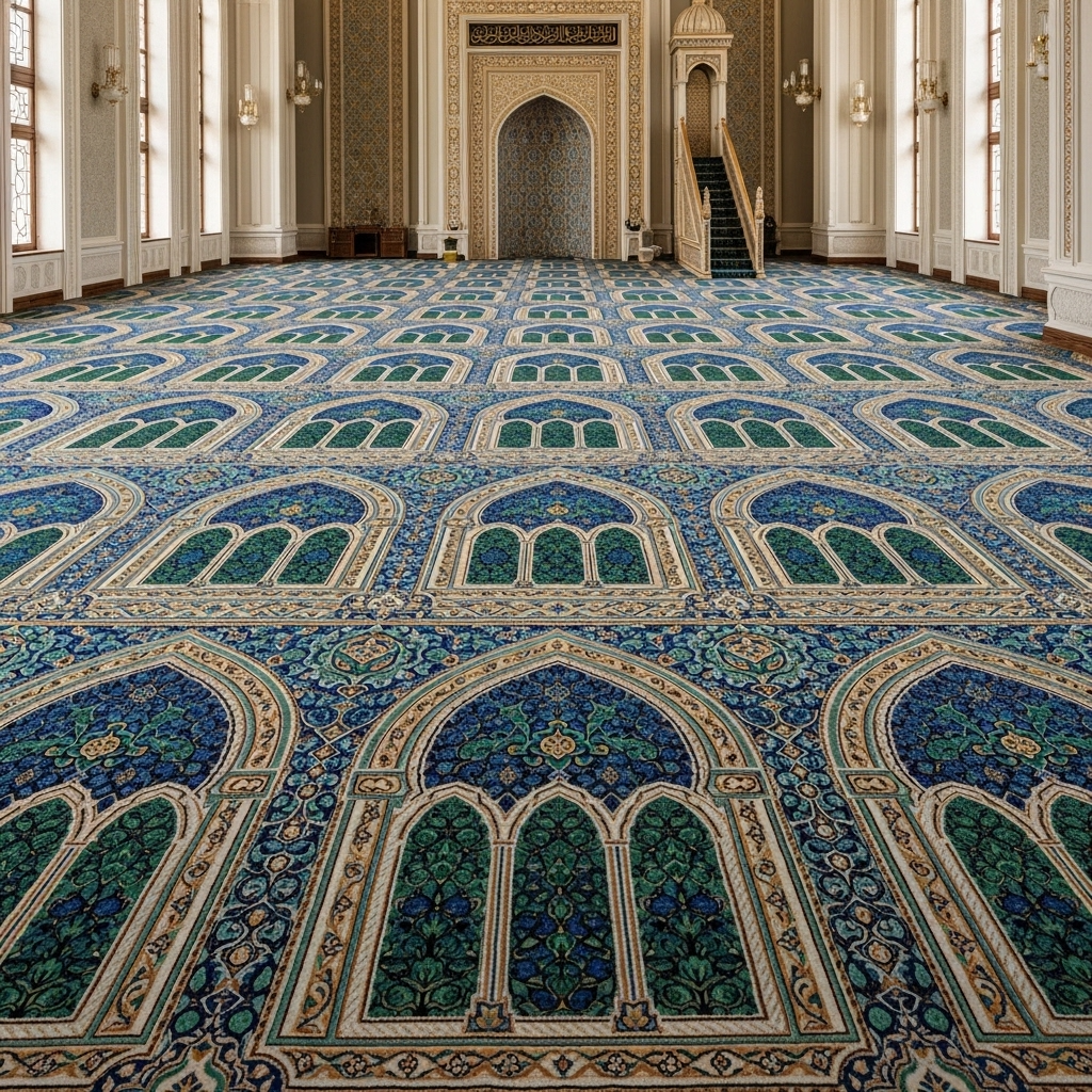 Elegant Mihrab Style Printed Mosque Carpet