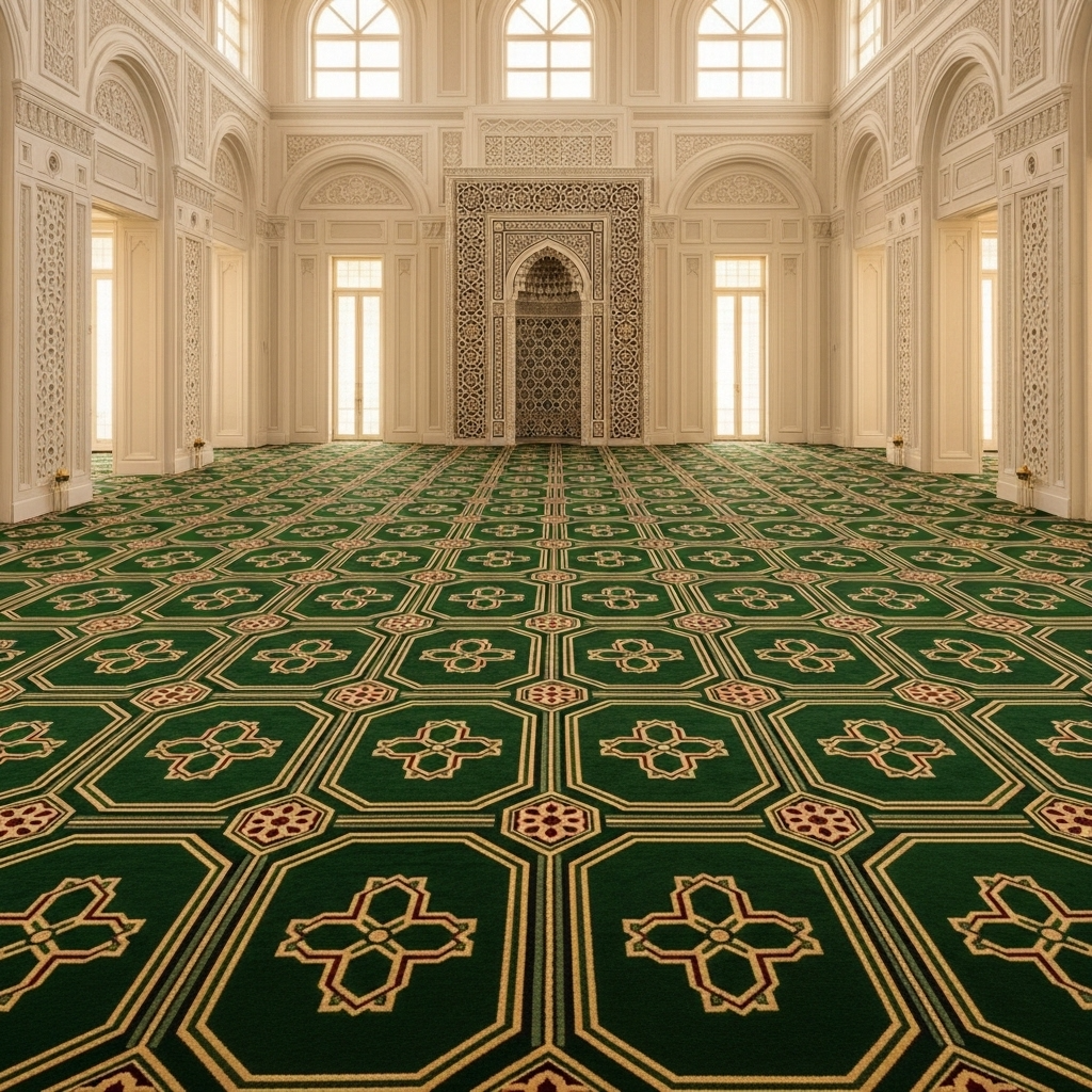 Geometric Striped Prayer Room Carpet