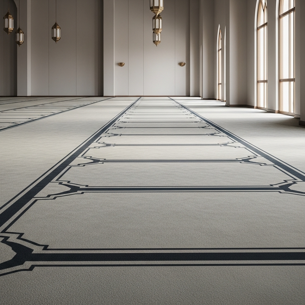 Minimal Line Bordered Mosque Carpet