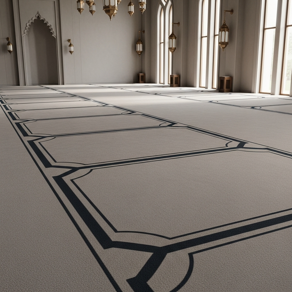 Minimal Line Bordered Mosque Carpet