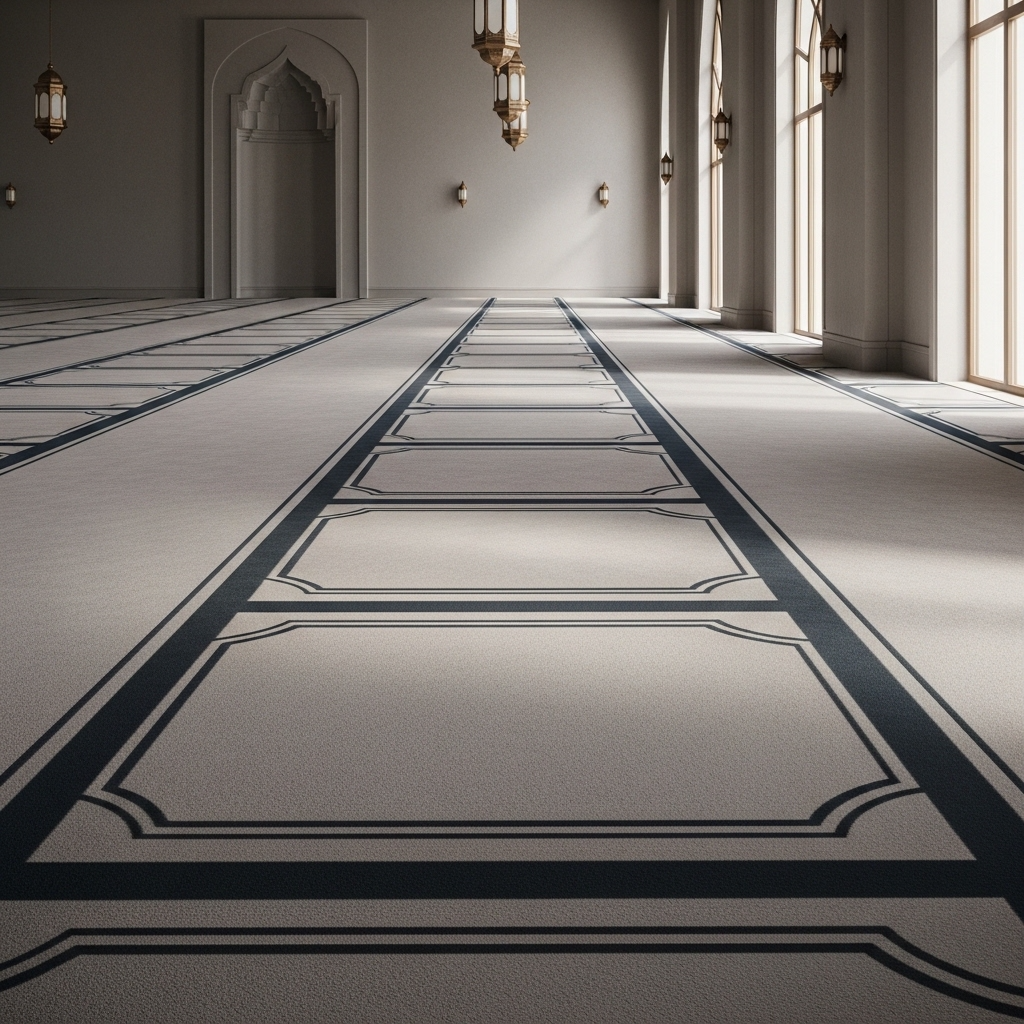 Minimal Line Bordered Mosque Carpet