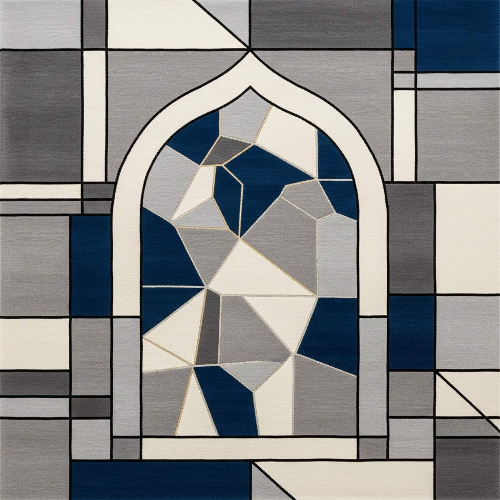 Modern Geometric Mehrab Carpet