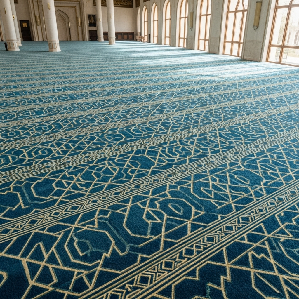 Modern Islamic Pattern Printed Mosque Carpet